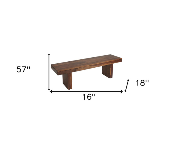 Homeroots Modern Chunky Solid Wood Bench  Solid Wood 389202
