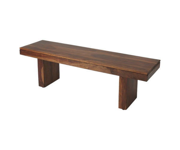 Homeroots Modern Chunky Solid Wood Bench  Solid Wood 389202