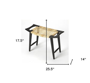 Homeroots 26" Black Ottoman   389206