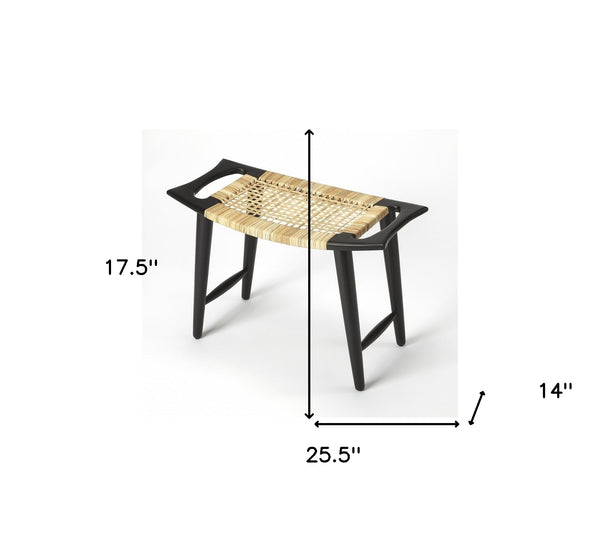 Homeroots 26" Black Ottoman   389206