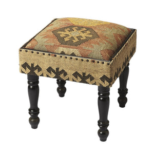 HomeRoots 18" Brown Linen Ottoman - Rustic Charm, Versatile Seating & Footrest for Stylish Living Spaces 389218
