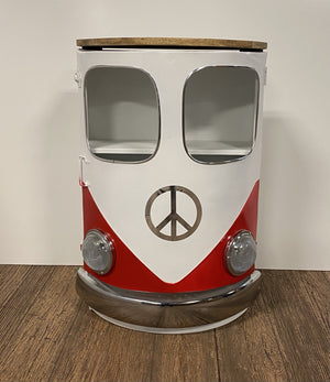 Homeroots Peace Out Red Retro Nightstand   389225