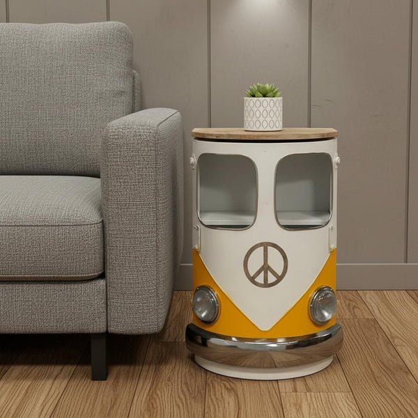 HomeRoots 31" Contemporary White and Wood Brown Solid End Table with Open Shelves for Stylish Storage Solutions 389226