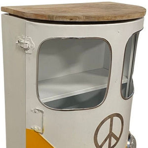 Homeroots 31" White And Wood Brown Solid Wood End Table With Two Shelves   389226