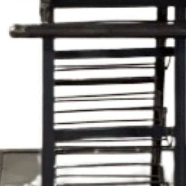 Homeroots Rustic Black Rail Car Bar Cart  Wood 389228