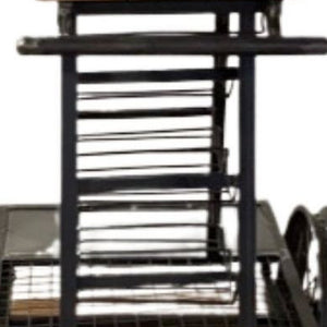 Homeroots Rustic Black Rail Car Bar Cart  Wood 389228