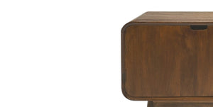 Homeroots 50" Brown Solid Wood Enclosed And Open Storage Tv Stand  Solid Wood 389231