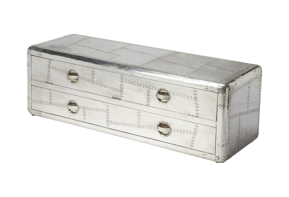 HomeRoots 59" Silver Solid Wood Media Cabinet – Stylish Storage & Versatile TV Stand for Any Room Decor 389233