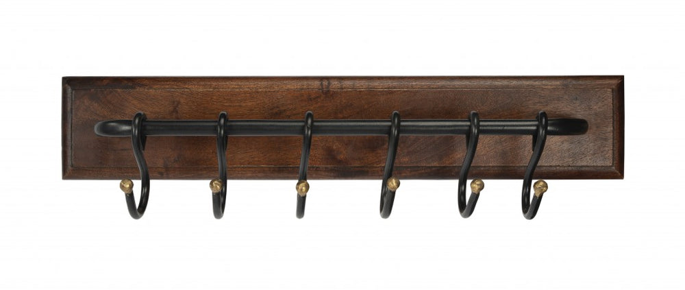 Homeroots Glendo Iron & Wood Wall Rack  Iron 389239