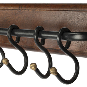 Homeroots Glendo Iron & Wood Wall Rack  Iron 389239