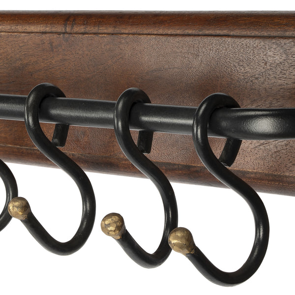 Homeroots Glendo Iron & Wood Wall Rack  Iron 389239