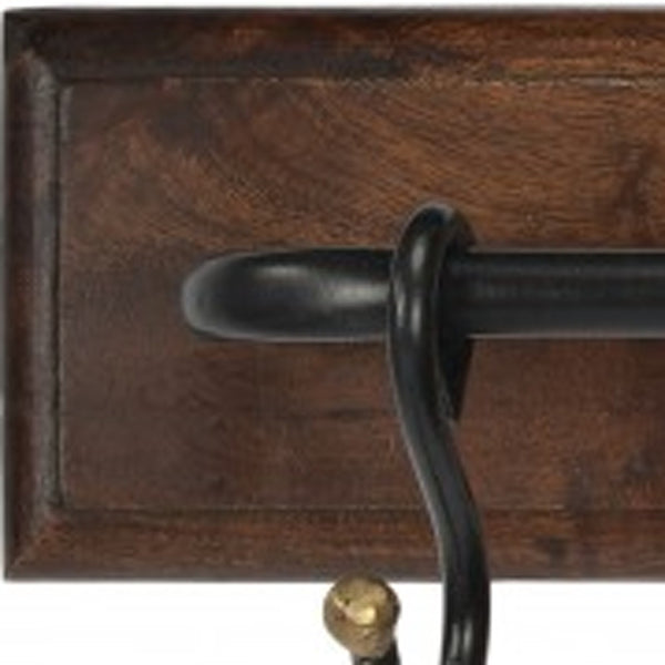 Homeroots Glendo Iron & Wood Wall Rack  Iron 389239