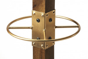 Homeroots Logan Square Wood & Antique Gold Coat Rack Tree  Iron 389250