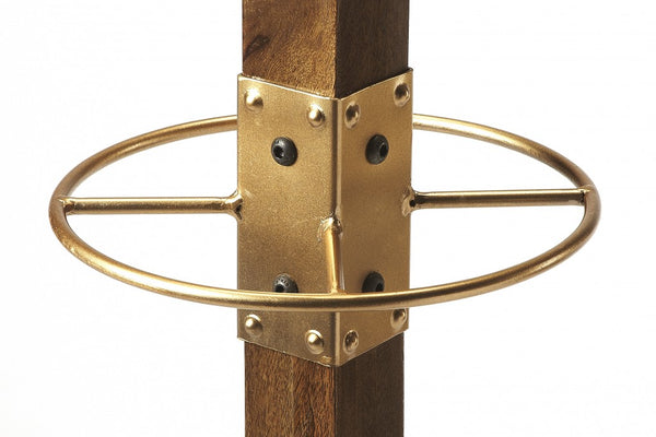 Homeroots Logan Square Wood & Antique Gold Coat Rack Tree  Iron 389250