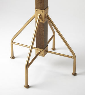 Homeroots Logan Square Wood & Antique Gold Coat Rack Tree  Iron 389250