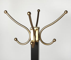 Homeroots Logan Square Black & Gold Coat Rack Tree  Iron 389251