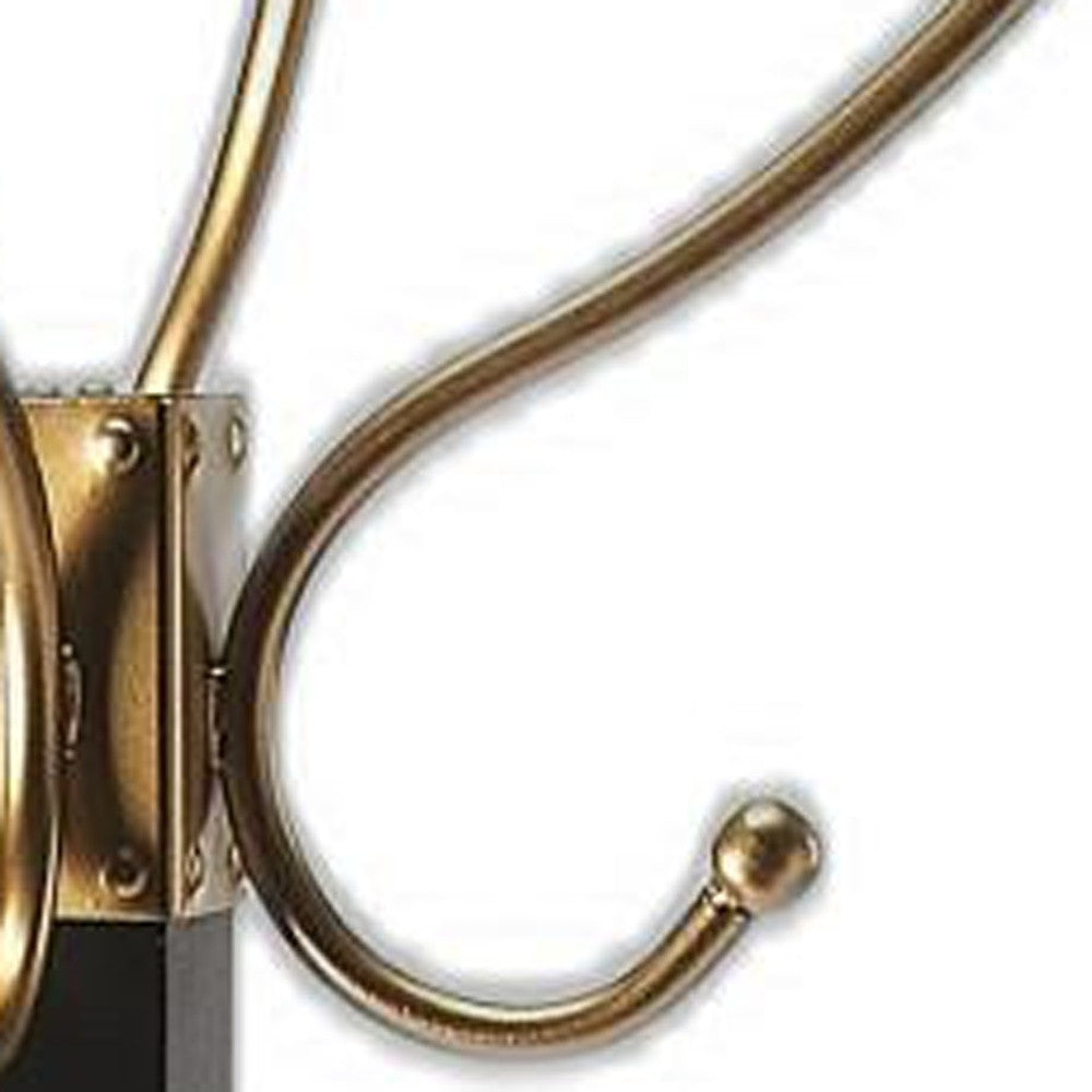 Homeroots Logan Square Black & Gold Coat Rack Tree  Iron 389251