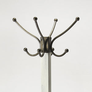 Homeroots Logan Square White Wood Coat Rack Tree  Iron 389252