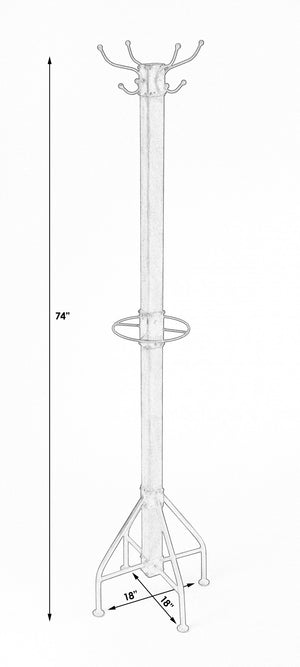 Homeroots Logan Square White Wood Coat Rack Tree  Iron 389252