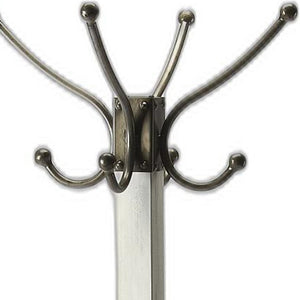 Homeroots Logan Square White Wood Coat Rack Tree  Iron 389252