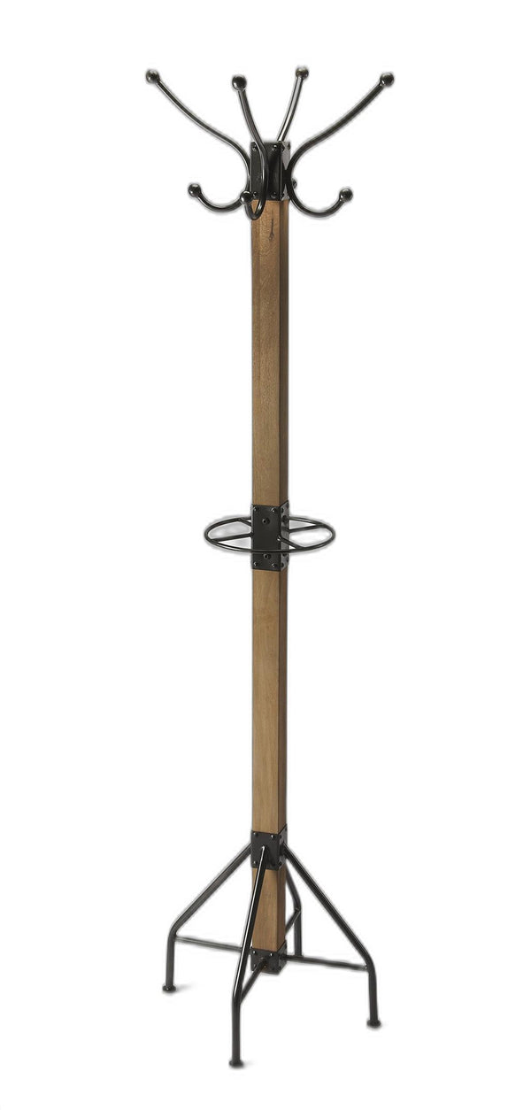 Homeroots Logan Square Rustic Brown Coat Rack Tree  Iron 389253