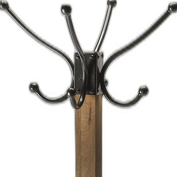 Homeroots Logan Square Rustic Brown Coat Rack Tree  Iron 389253