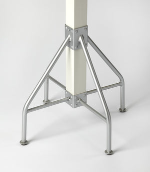 Homeroots Logan Square White & Silver Coat Rack Tree  Iron 389254