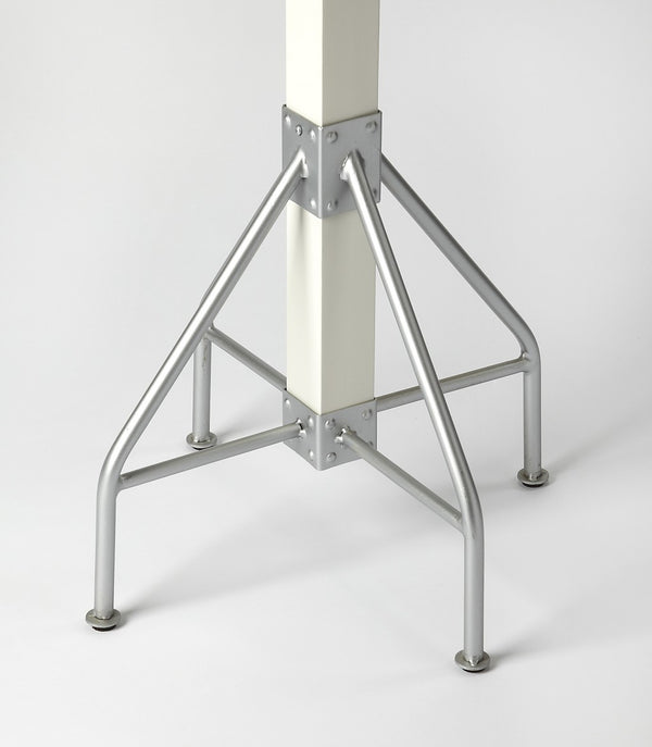 Homeroots Logan Square White & Silver Coat Rack Tree  Iron 389254