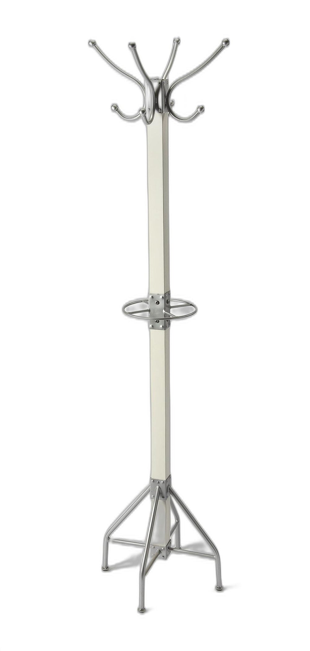 Homeroots Logan Square White & Silver Coat Rack Tree  Iron 389254