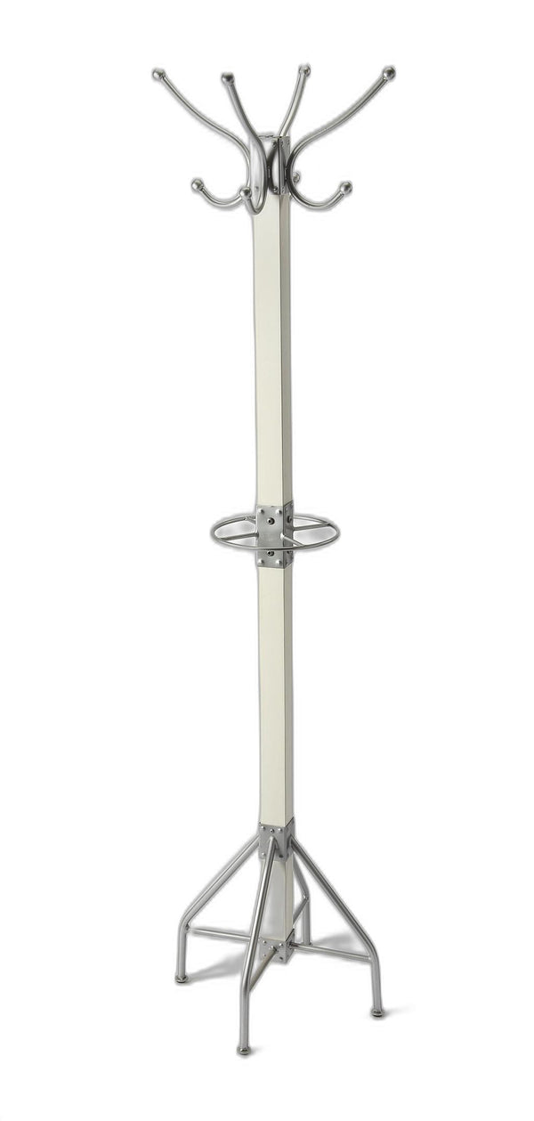 Homeroots Logan Square White & Silver Coat Rack Tree  Iron 389254