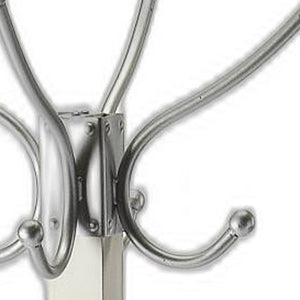 Homeroots Logan Square White & Silver Coat Rack Tree  Iron 389254