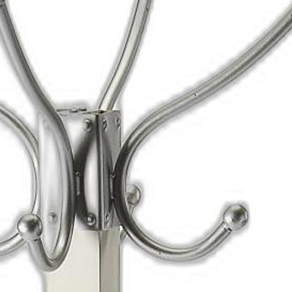 Homeroots Logan Square White & Silver Coat Rack Tree  Iron 389254
