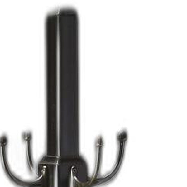 Homeroots Black Solid Hardwood Coat Tree Rack  Wood 389255