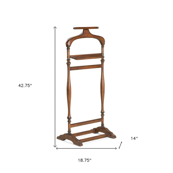 Homeroots Judson Plantation Cherry Valet Stand  Wood 389257