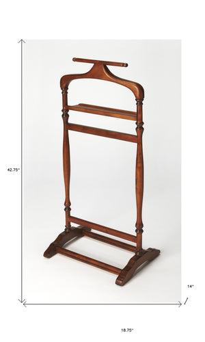 Homeroots Judson Olive Ash Burl Valet Stand  Wood 389258