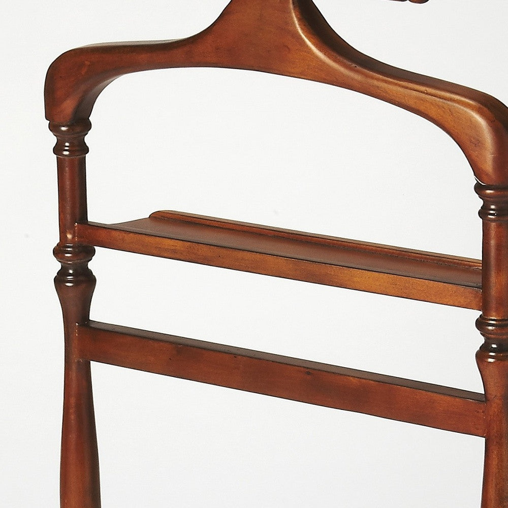 Homeroots Judson Olive Ash Burl Valet Stand  Wood 389258