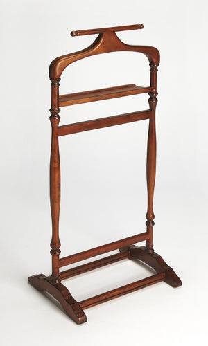 Homeroots Judson Olive Ash Burl Valet Stand  Wood 389258