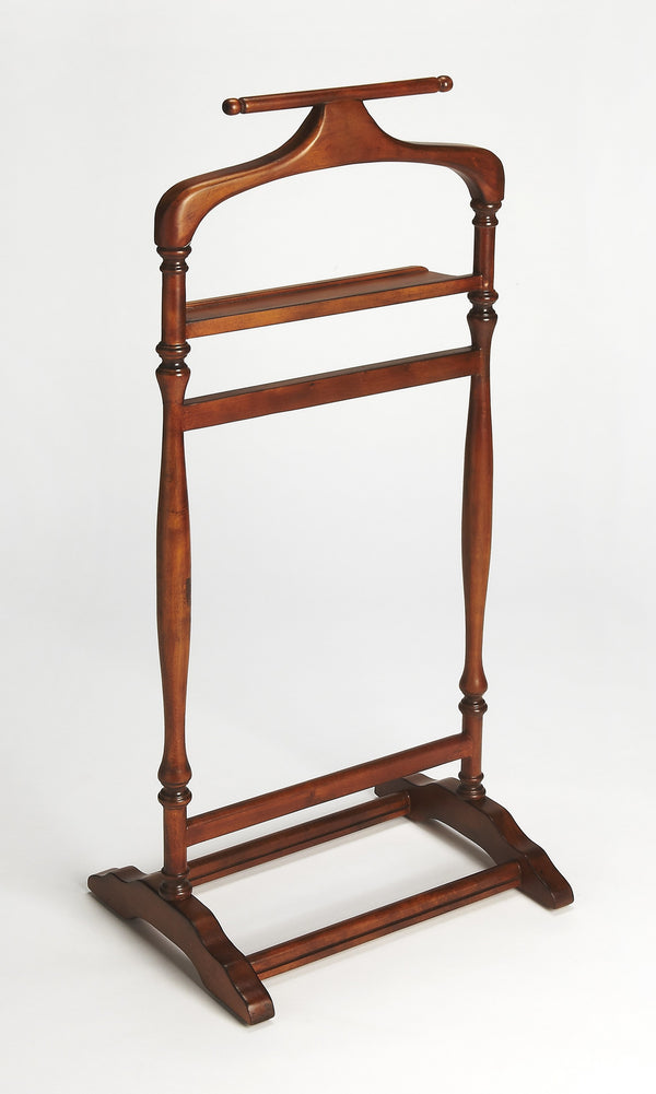 Homeroots Judson Olive Ash Burl Valet Stand  Wood 389258