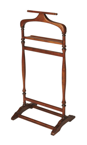 HomeRoots Judson Elegant Olive Ash Burl Valet Stand – Organized Garment Storage for Timeless Bedroom Décor 389258