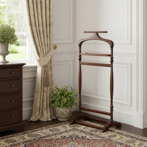 HomeRoots Judson Elegant Olive Ash Burl Valet Stand – Organized Garment Storage for Timeless Bedroom Décor 389258