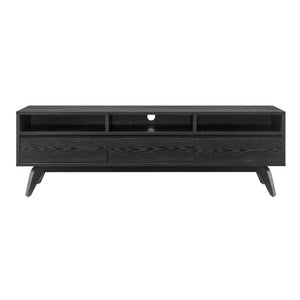 EuroStyle Lawrence Ash Veneer Media Stand with Soft Close Drawers and Cable Management 38930-BLK