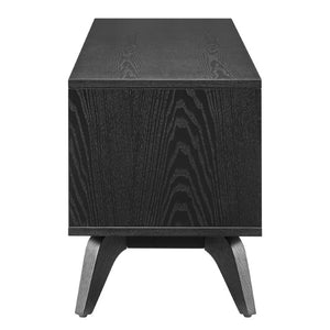 EuroStyle Lawrence Ash Veneer Media Stand with Soft Close Drawers and Cable Management 38930-BLK