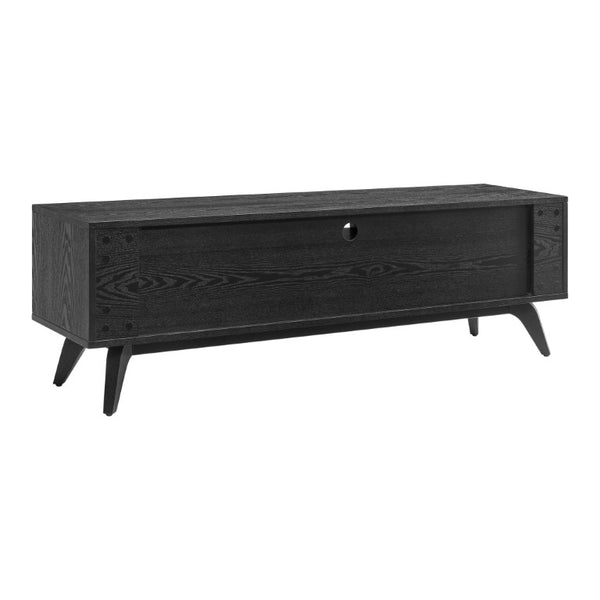 EuroStyle Lawrence Ash Veneer Media Stand with Soft Close Drawers and Cable Management 38930-BLK