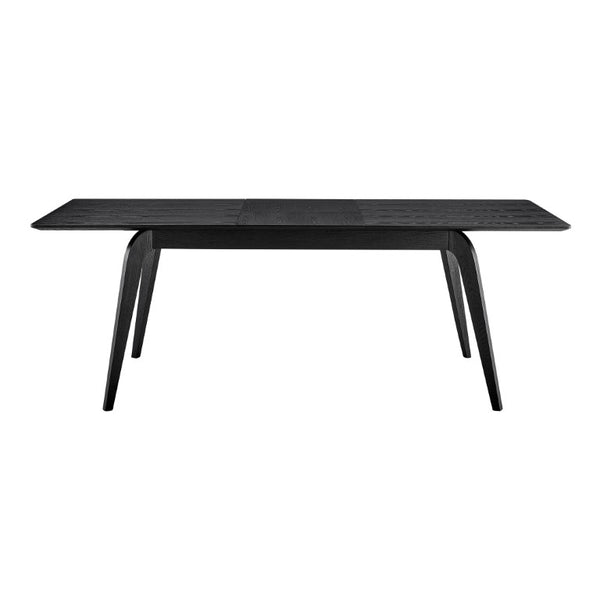 EuroStyle Lawrence Extendable Dining Table Solid Wood Butterfly Leaf Seats 8 FSC Certified Matte Black 38934-BLK