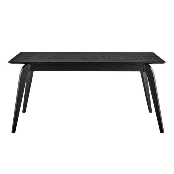 EuroStyle Lawrence Extendable Dining Table Solid Wood Butterfly Leaf Seats 8 FSC Certified Matte Black 38934-BLK