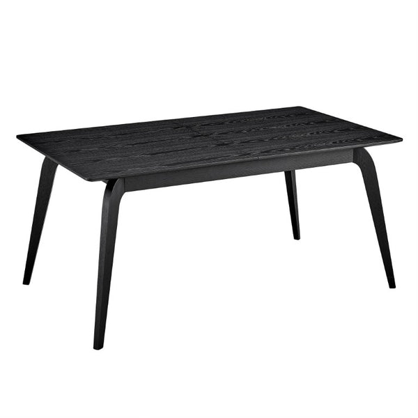 EuroStyle Lawrence Extendable Dining Table Solid Wood Butterfly Leaf Seats 8 FSC Certified Matte Black 38934-BLK