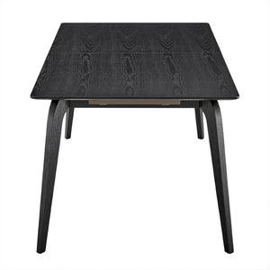 EuroStyle Lawrence Extendable Dining Table Solid Wood Butterfly Leaf Seats 8 FSC Certified Matte Black 38934-BLK