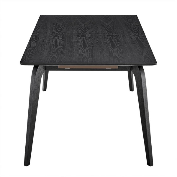 EuroStyle Lawrence Extendable Dining Table Solid Wood Butterfly Leaf Seats 8 FSC Certified Matte Black 38934-BLK