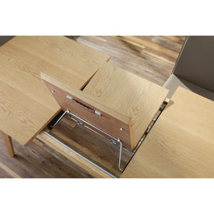 EuroStyle Lawrence Extendable Dining Table Solid Wood Butterfly Leaf Seats 8 FSC Certified Oak 38934-OAK