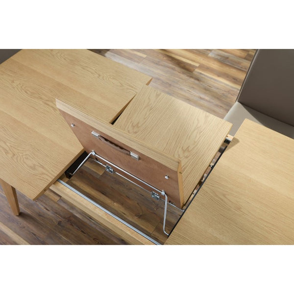 EuroStyle Lawrence Extendable Dining Table Solid Wood Butterfly Leaf Seats 8 FSC Certified Oak 38934-OAK
